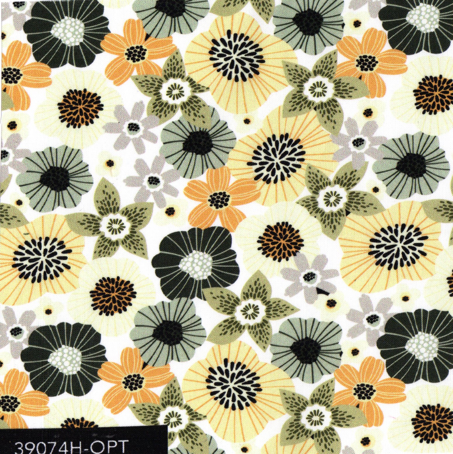 blanc flors psicodèliques negres i colors pàl·lids SET3 39074H OPT