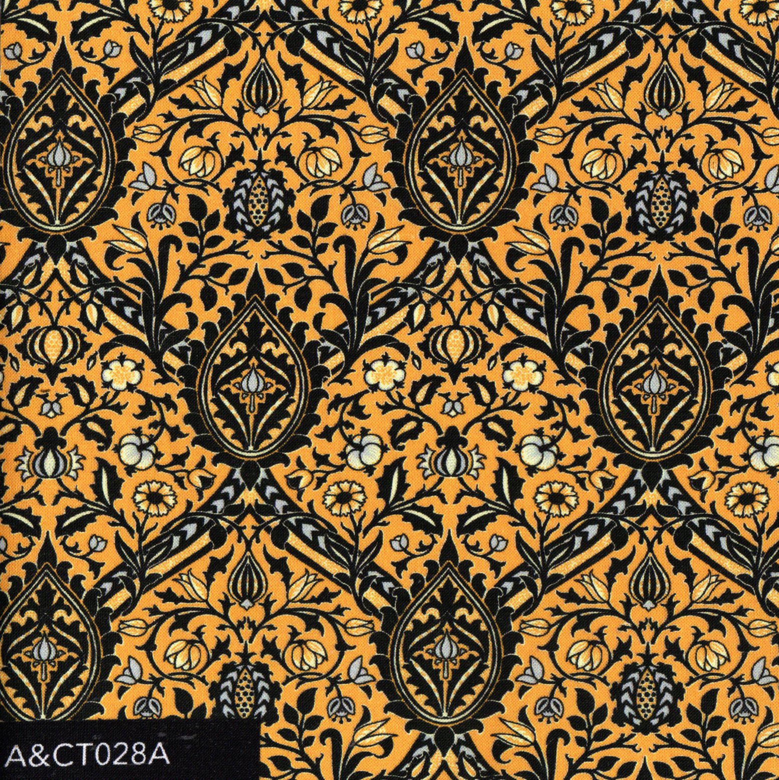 groc medallons florals en negre SET6 ACT028A