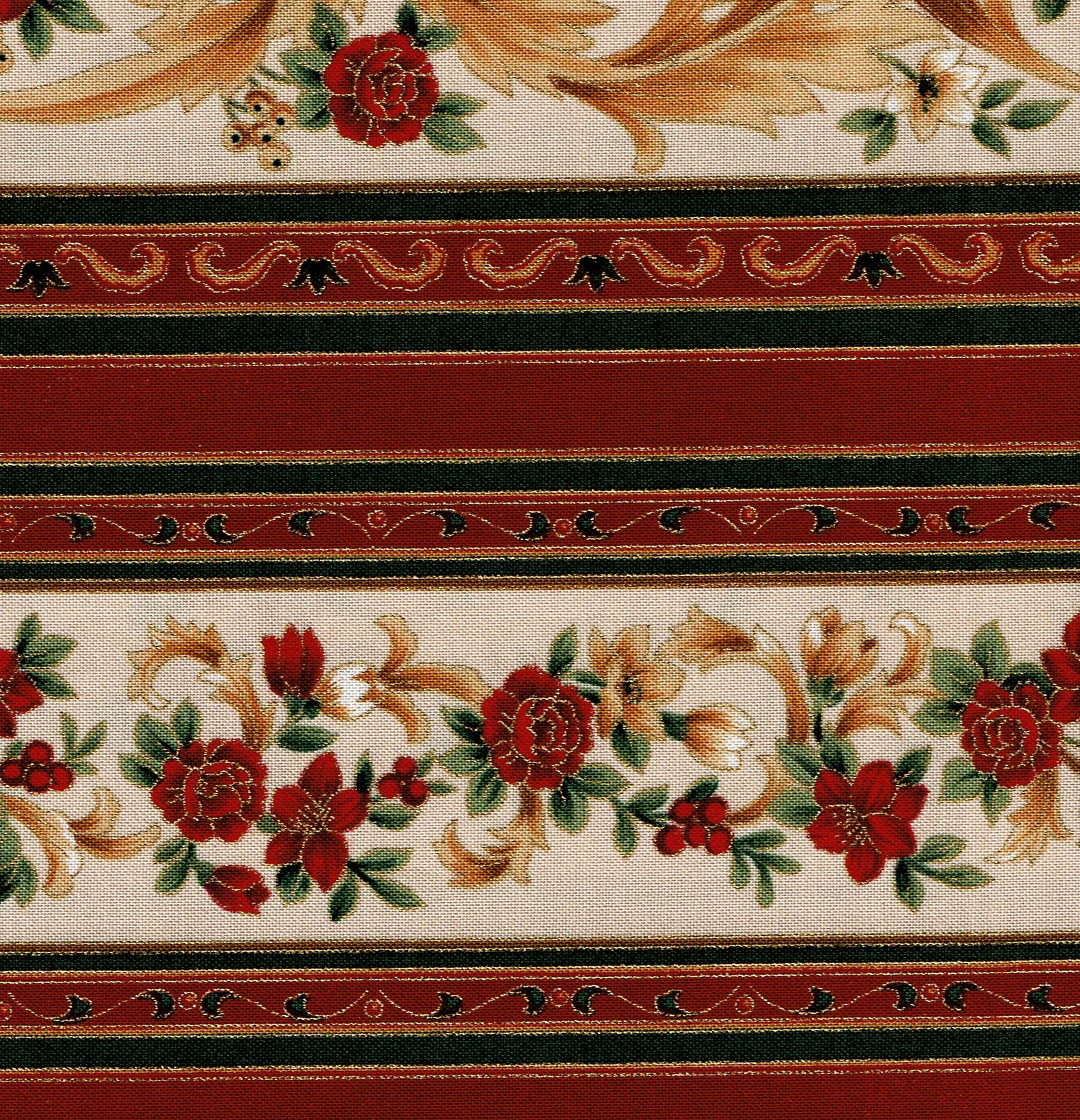 Nadal sanefa roses s/crema, vermell verd i daurat 40080150436766