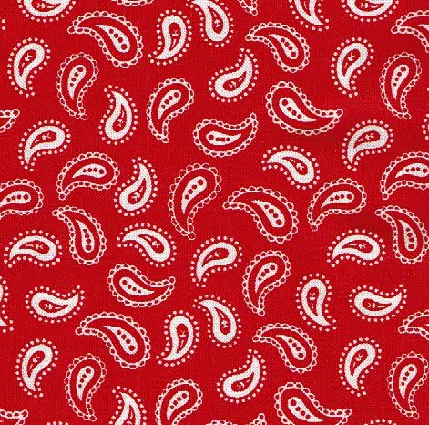 vermell petits paisley en blanc DIPROSACART048