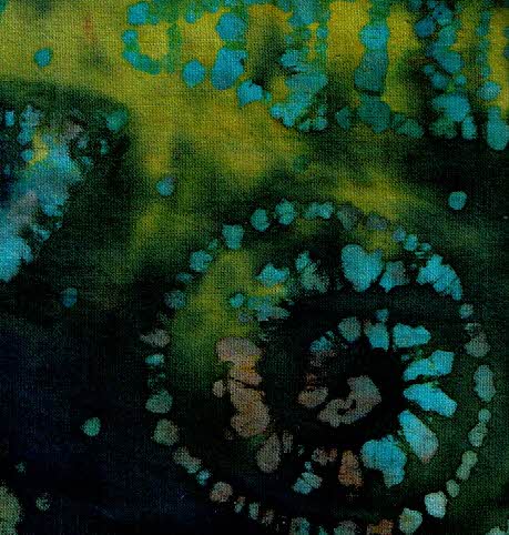 Batik blau fosc formes puntejades de colors DIPROSACART007