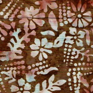 Batik marró flors i branques blanc i rosat DIPROSACART020
