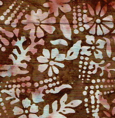 Batik marró flors i branques blanc i rosat DIPROSACART020