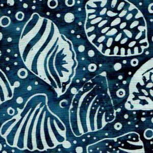 Batik blau petxines i cargols de mar blancs DIPROSACART024