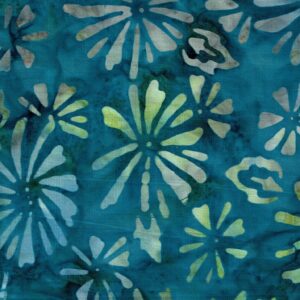 Batik blau flors de pètals blanc i groc 40080150437015