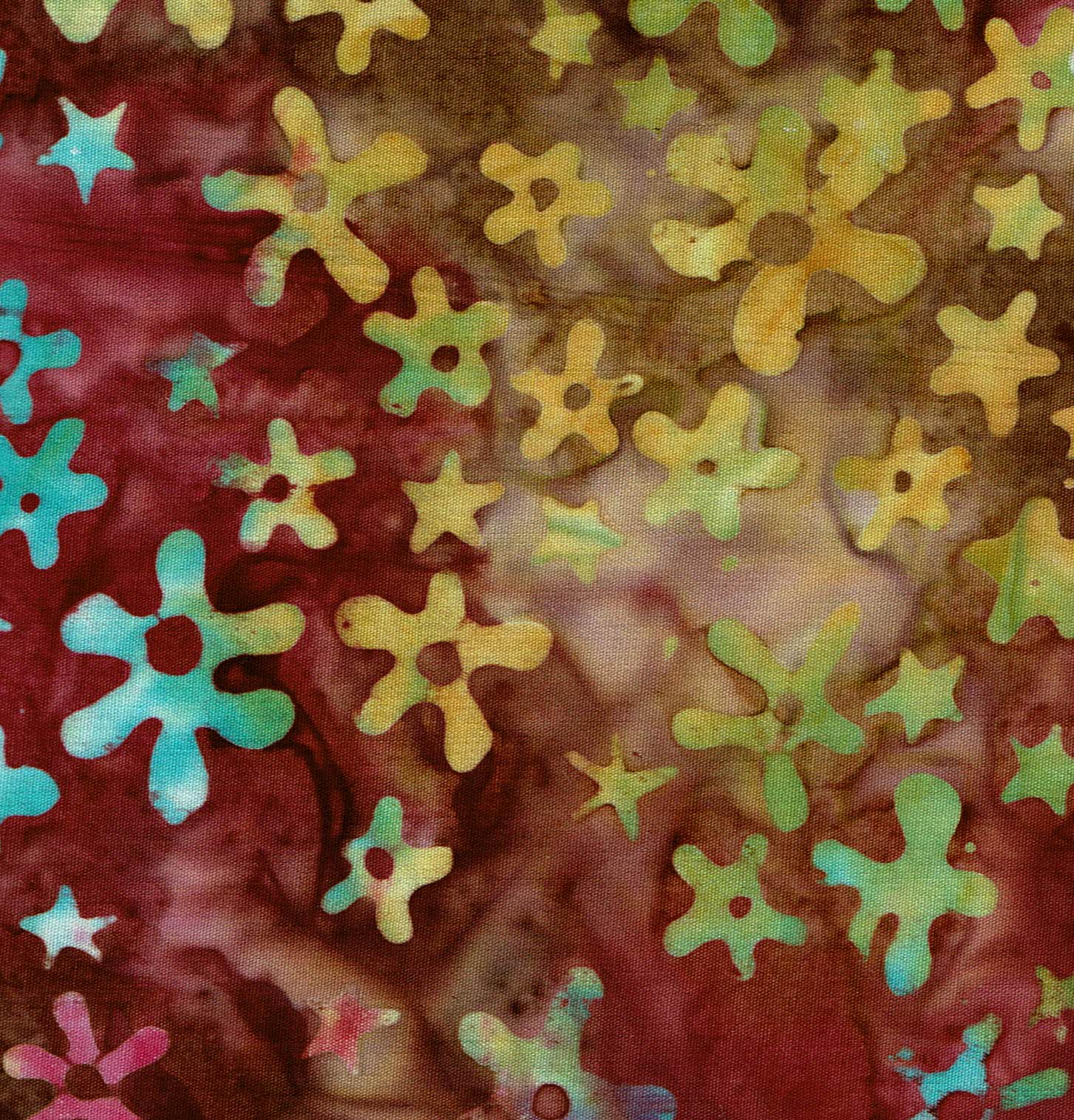 Batik marró estrelles blaves grogues i vermelles 40080150437035