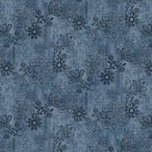 Franel·la blau fosc flors i estrelles 40080150437210