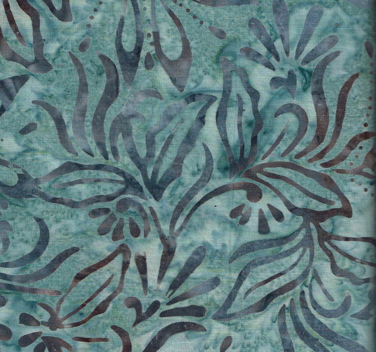 Batik blau clar silueta flors grans en gris 40080150437497