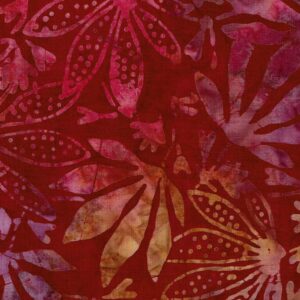 Batik vermell flors de pètals grans 40080150437509