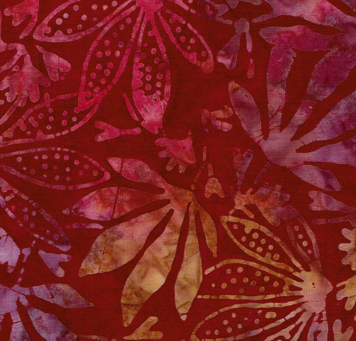 Batik vermell flors de pètals grans 40080150437509