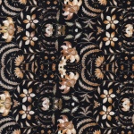 negre medallons flors ocre i blanc 14-TA-37615A