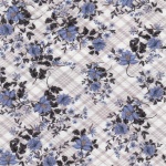 flors blaves sobre quadres diagonal beige 15-CA-502421H