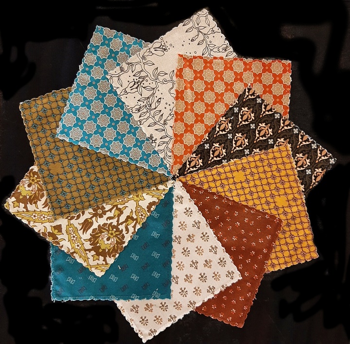 vermell medallons en negre blau i ocre SET6 ACT045 - Imatge 3