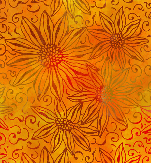 Batik girasols fons taronja 40080150437700
