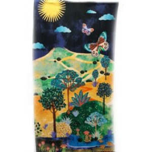 Panell 110 x 60 cm naïf arbres i papallona 40080150437742